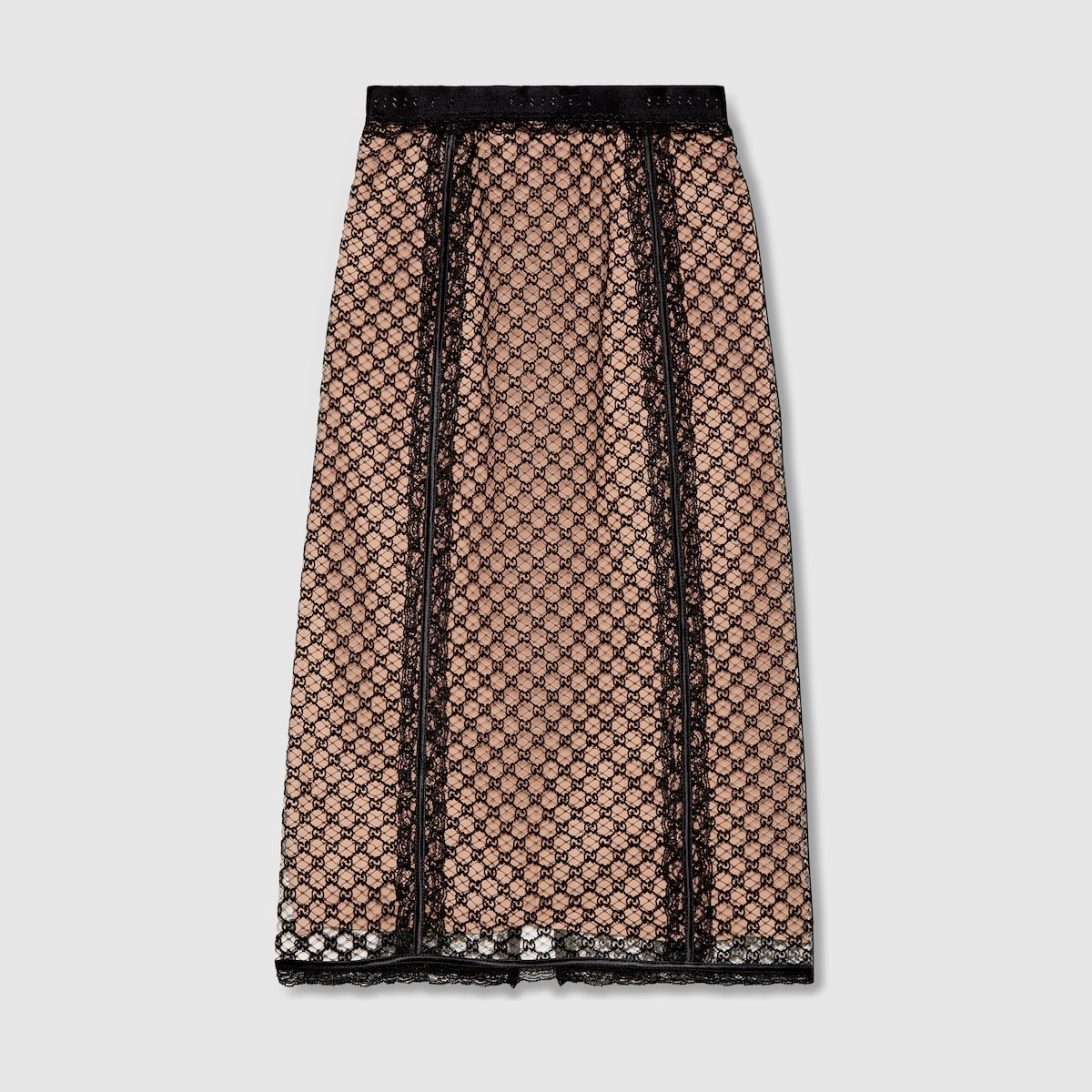 GG net skirt with lace trims - 1