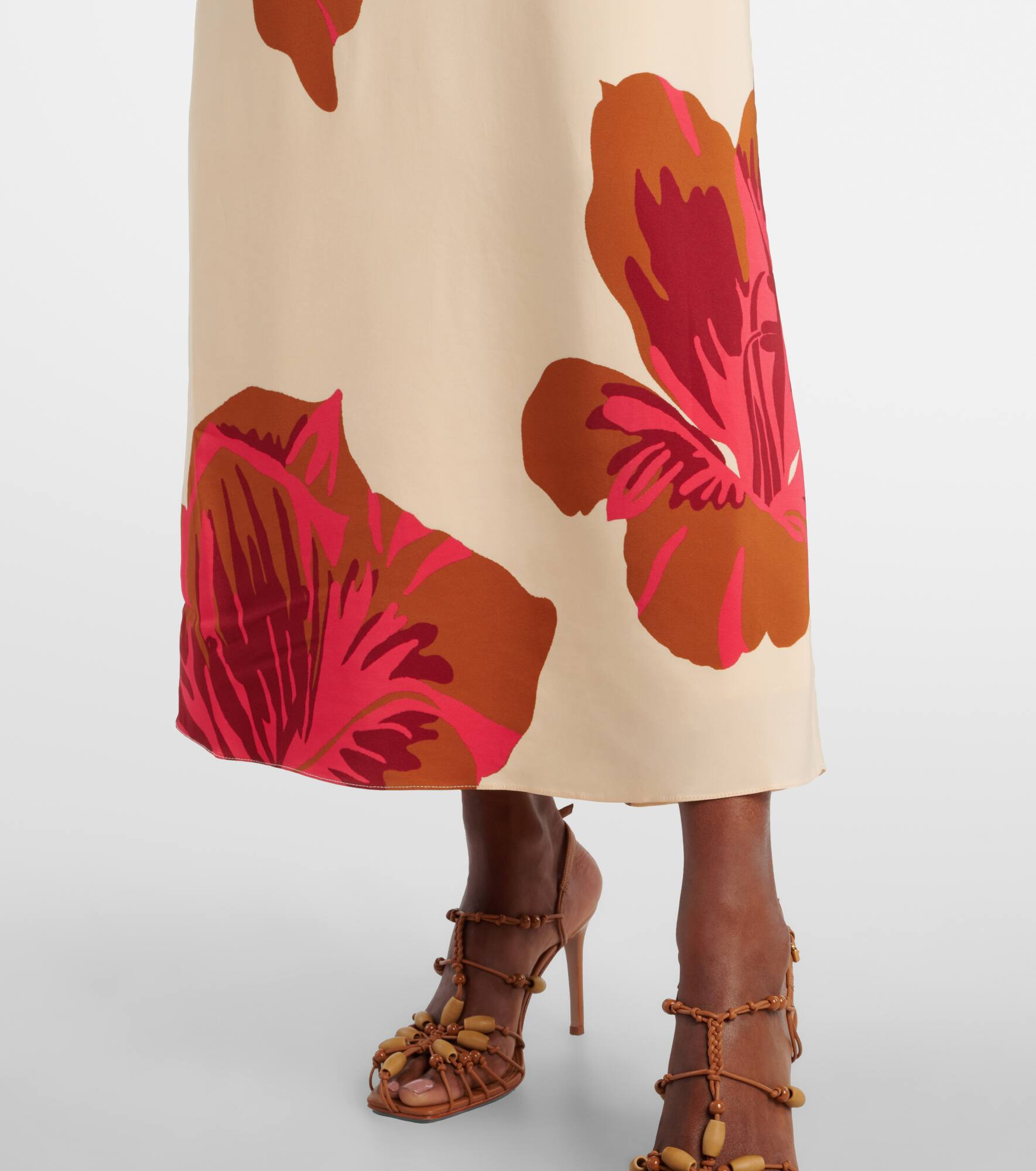 Floral halterneck silk crêpe maxi dress - 6