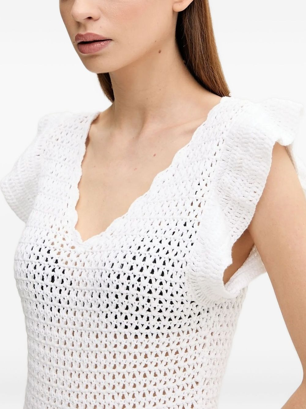 Annalise ruffled crochet mini dress - 3