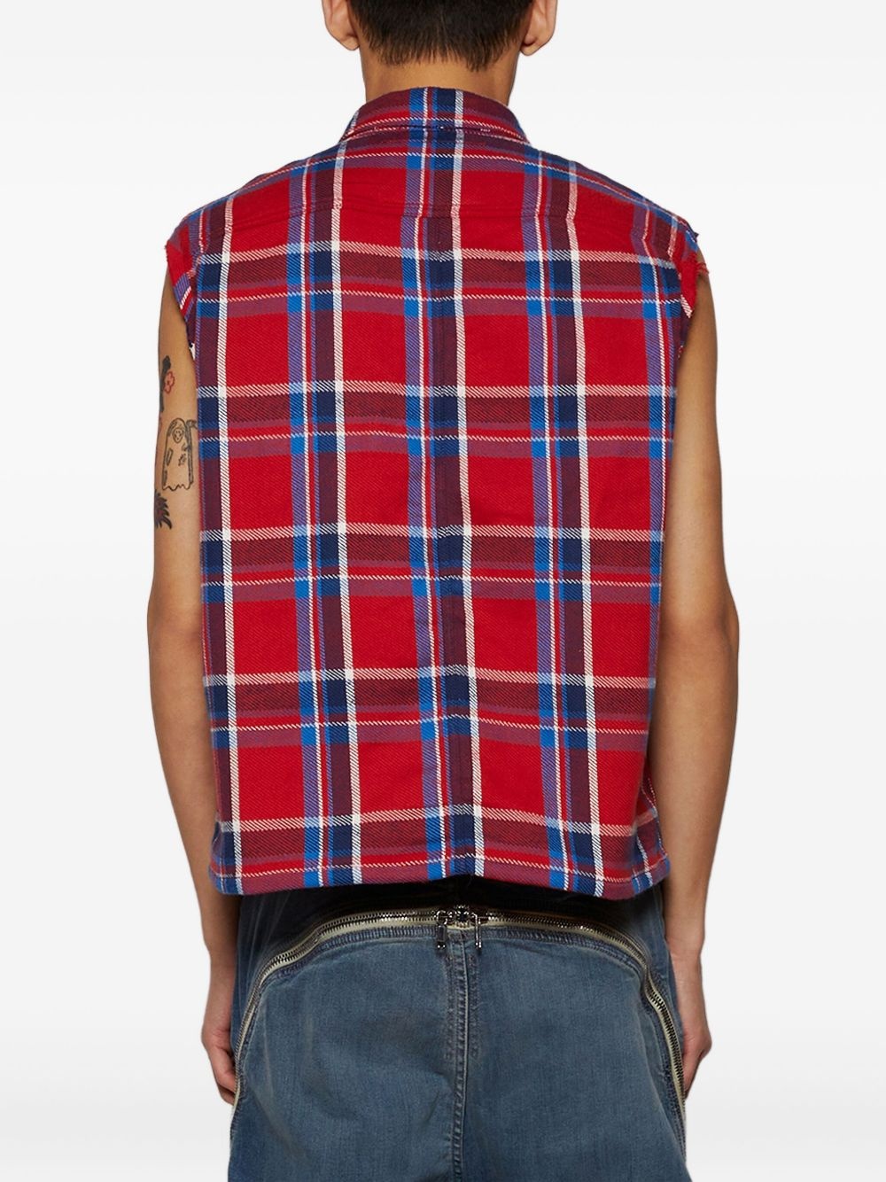 plaid sleeveless shirt - 5