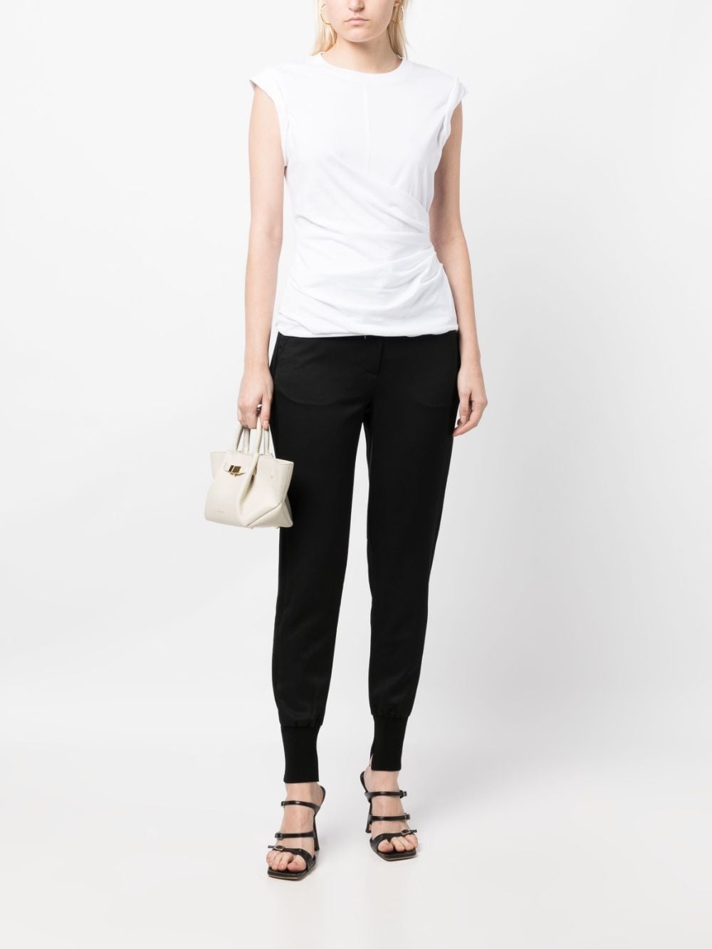 mid-rise wool tapered trousers - 2