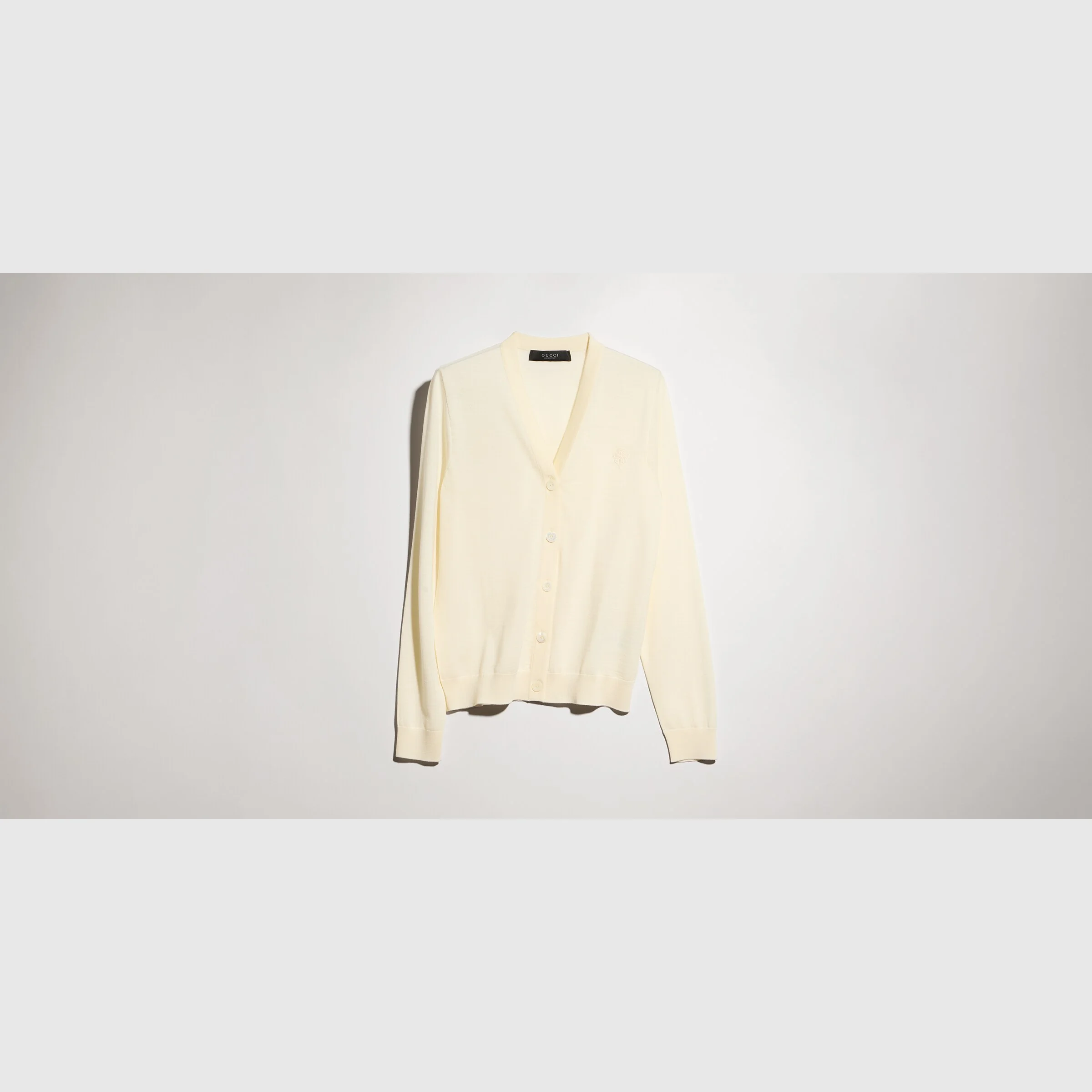 Fine wool cardigan with embroidery - 1
