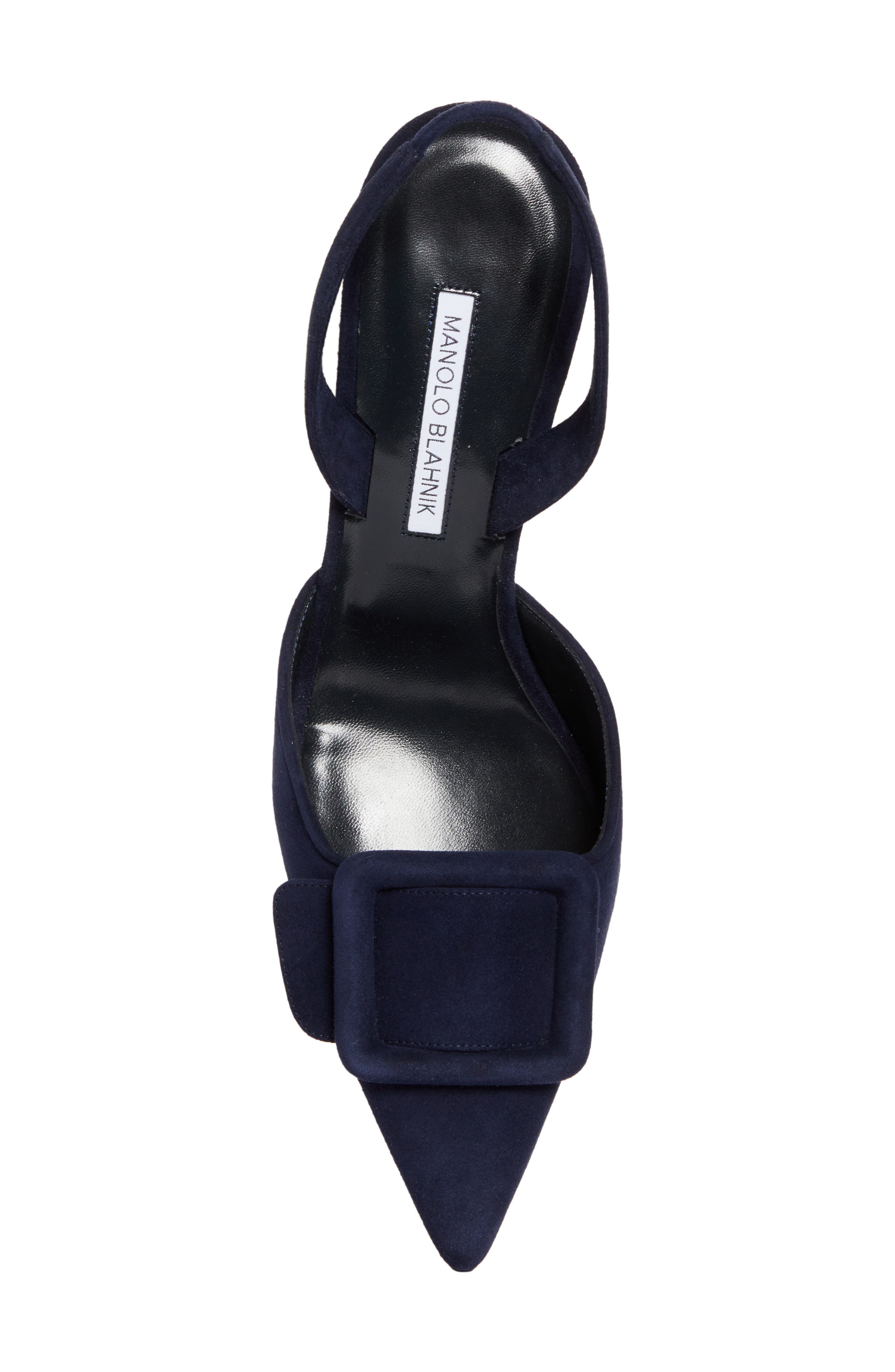 Manolo Blahnik Maysli Pointed Toe Slingback Pump in Navy4116 at Nordstrom - 5