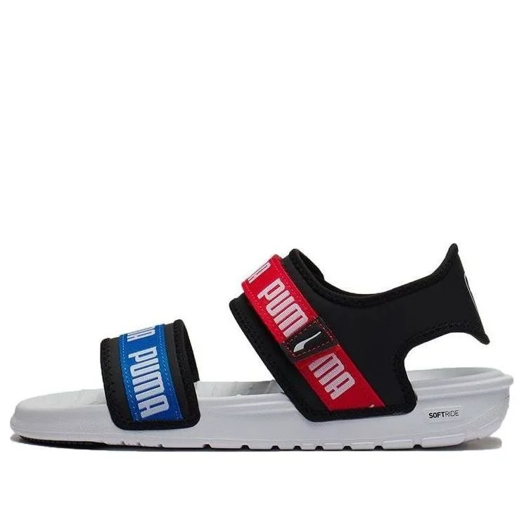 (WMNS) PUMA Signature Softride Casual Sandals Black Red Blue 384128-03 - 1