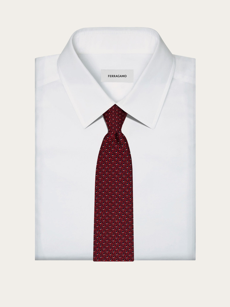 Gancini jacquard silk tie 4
