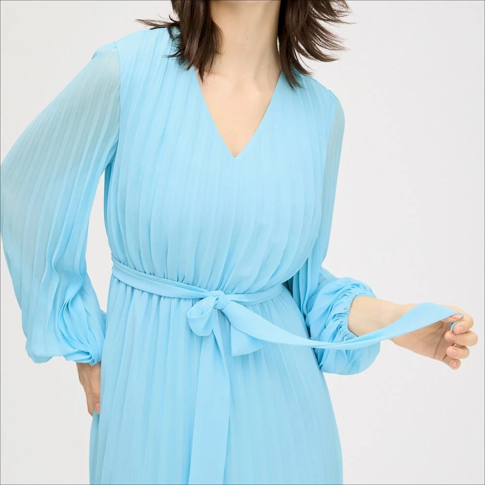 Long Sleeve Plisse Maxi Dress - 1
