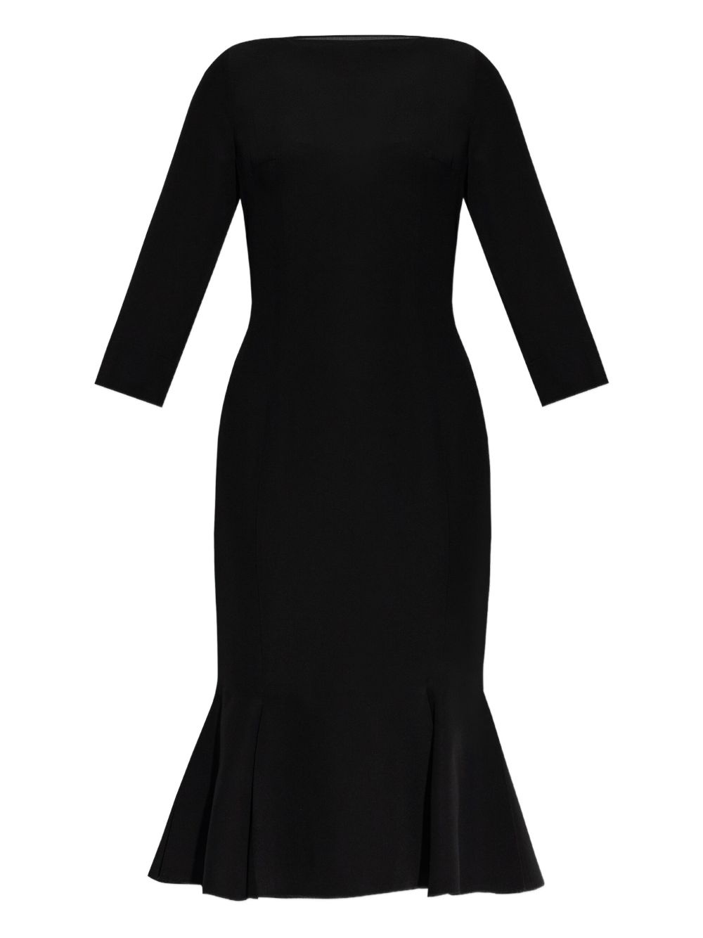 fitted dress with flared hem - 1