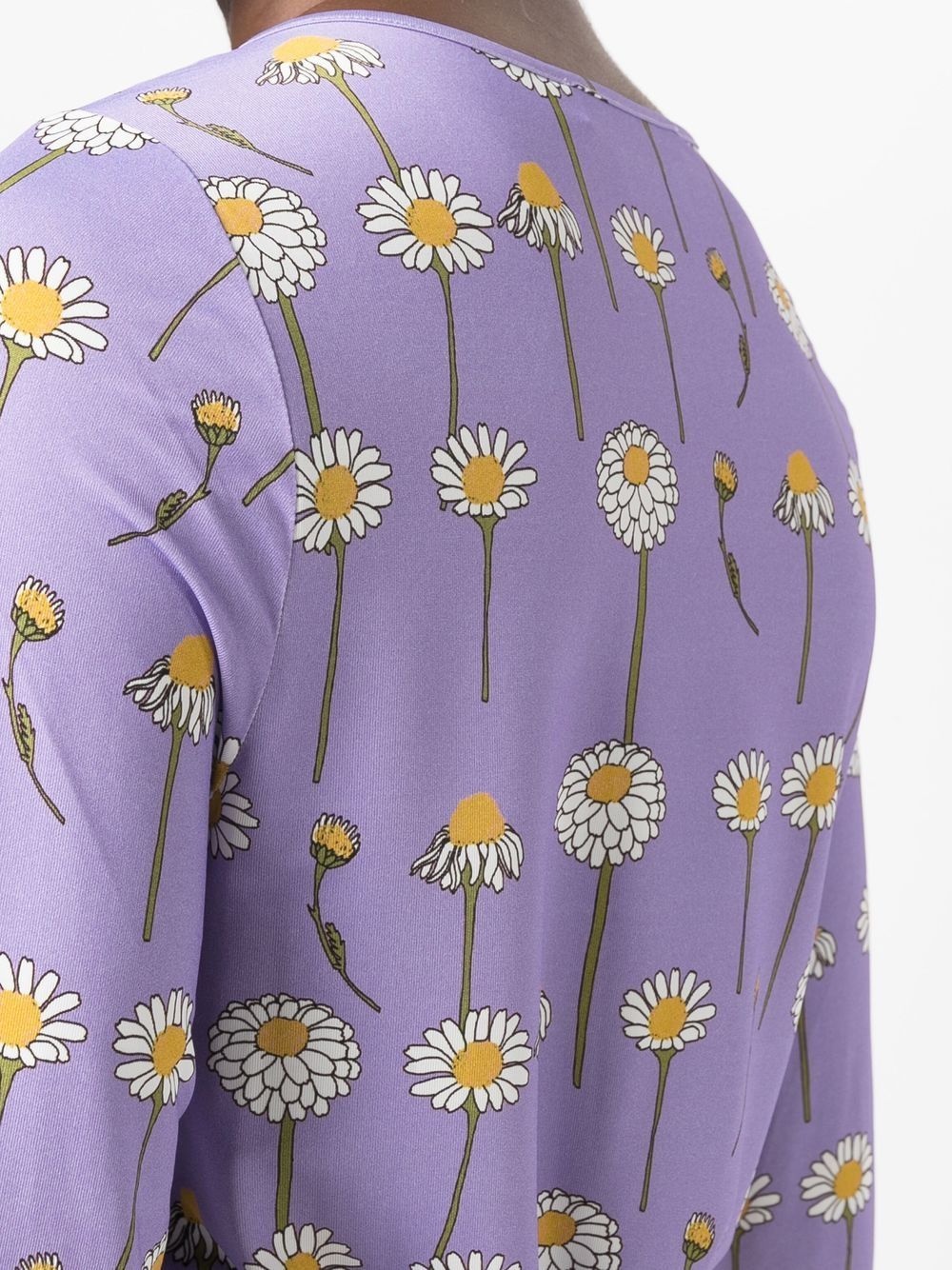 daisy-print round-neck T-shirt - 5