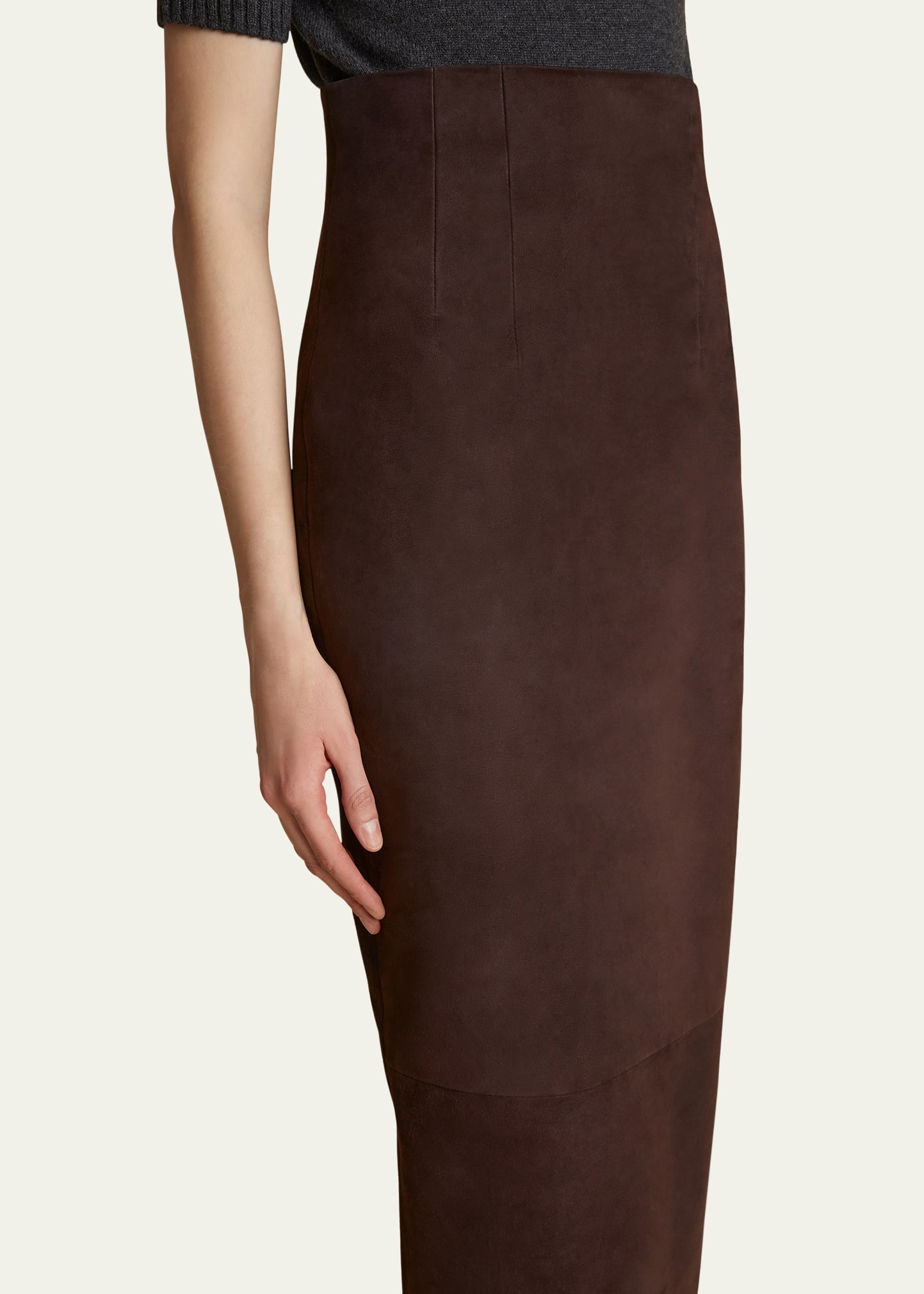 Loxley Long Pencil Leather Skirt - 3