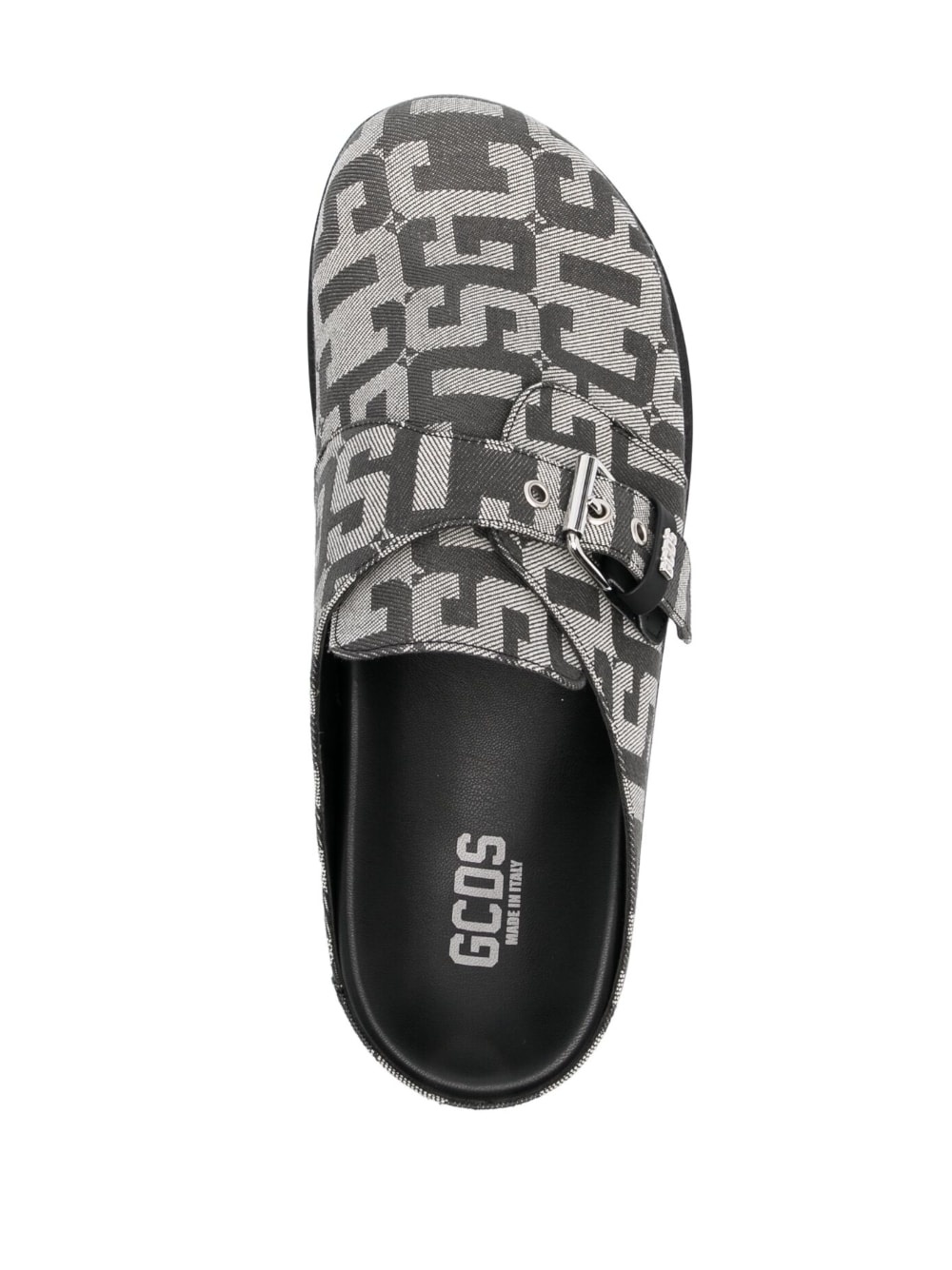 monogram-print buckled mules - 4