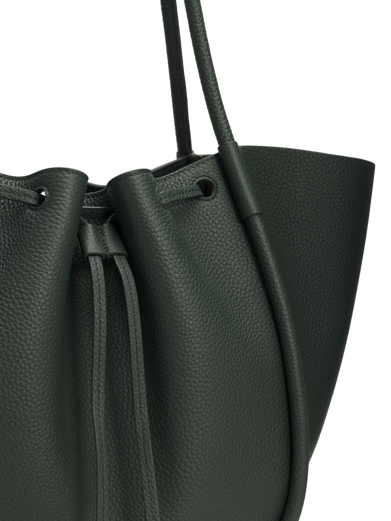 Women's Large Ruched Leather Tote Bag - Bottle 6