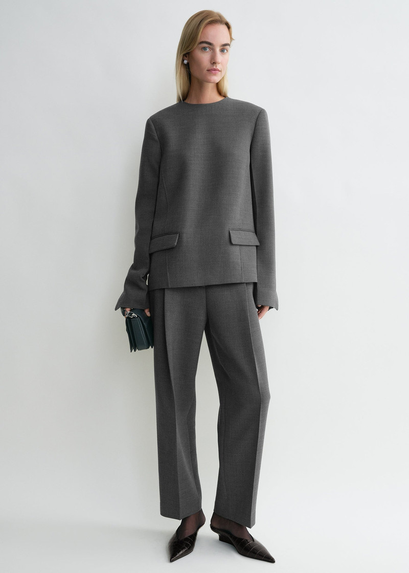 Totême Pocket top grey melange outlook