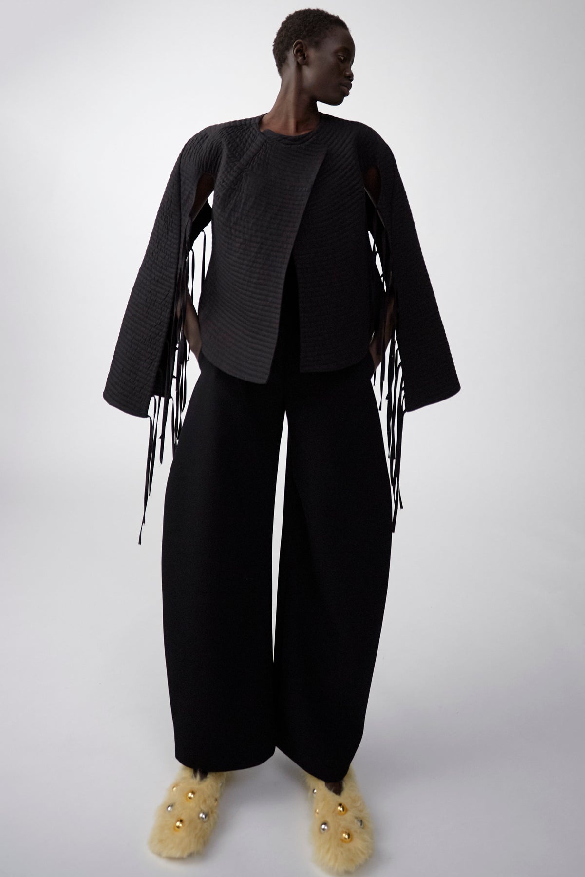 ROUNDED TAILORED TROUSERS BLACK - 6
