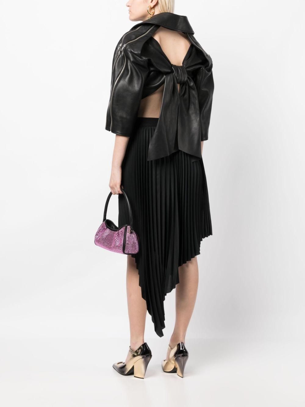 cut-out biker jacket - 2