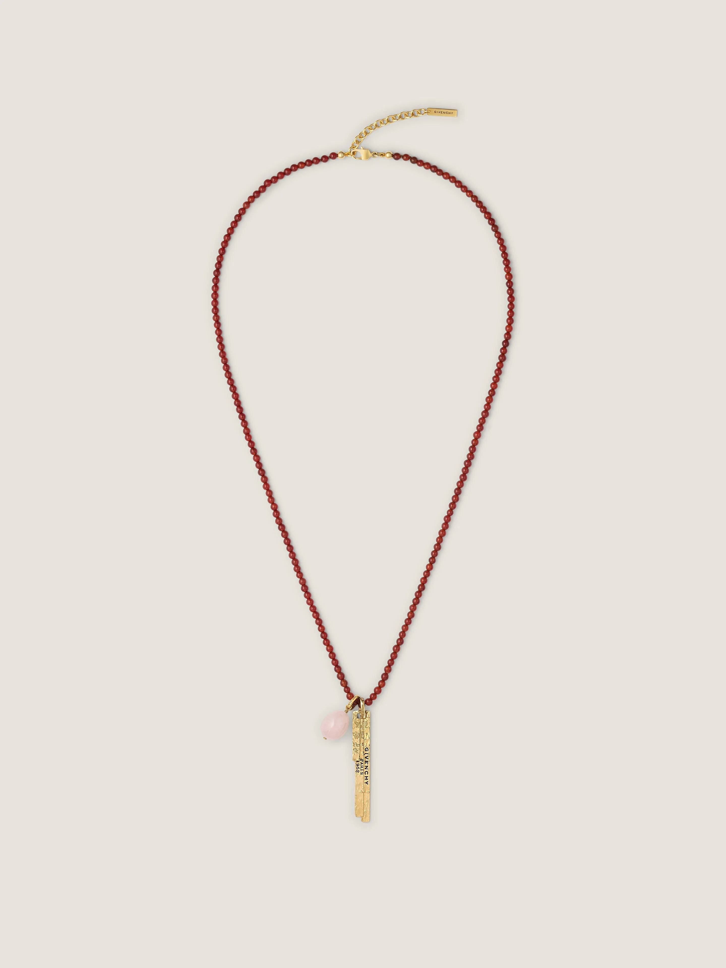 GIVENCHY TAPE LONG NECKLACE IN AGATE, METAL AND QUARTZ - 1