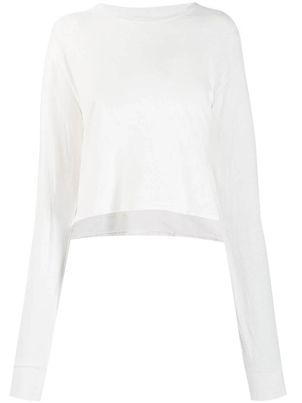 jersey long-sleeved cropped T-shirt - 1