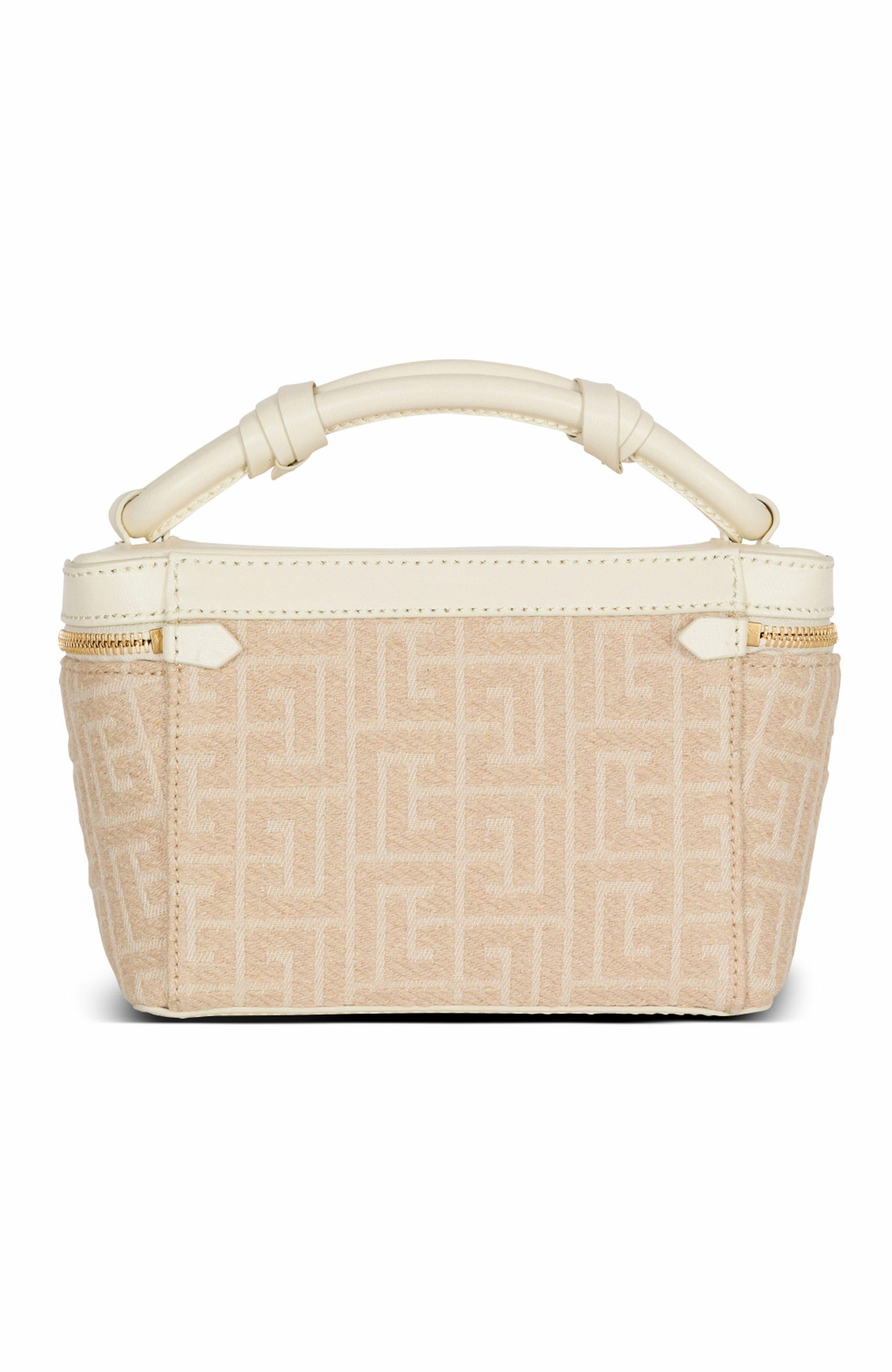 Balmain B-Army Vanity Case in monogrammed canvas and calfskin in Beige at Nordstrom - 2