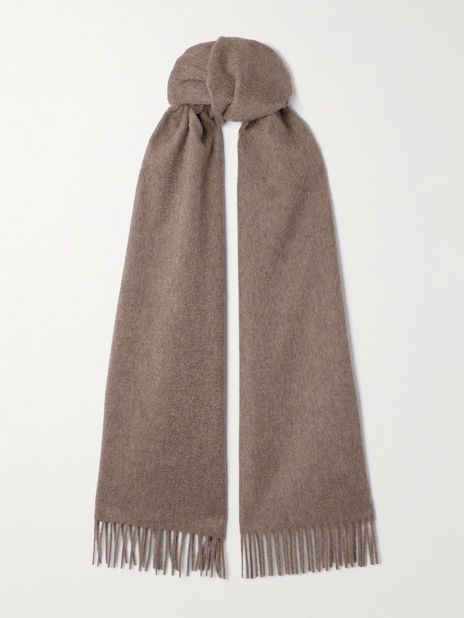 Grande Unita fringed cashmere scarf Brick - 1