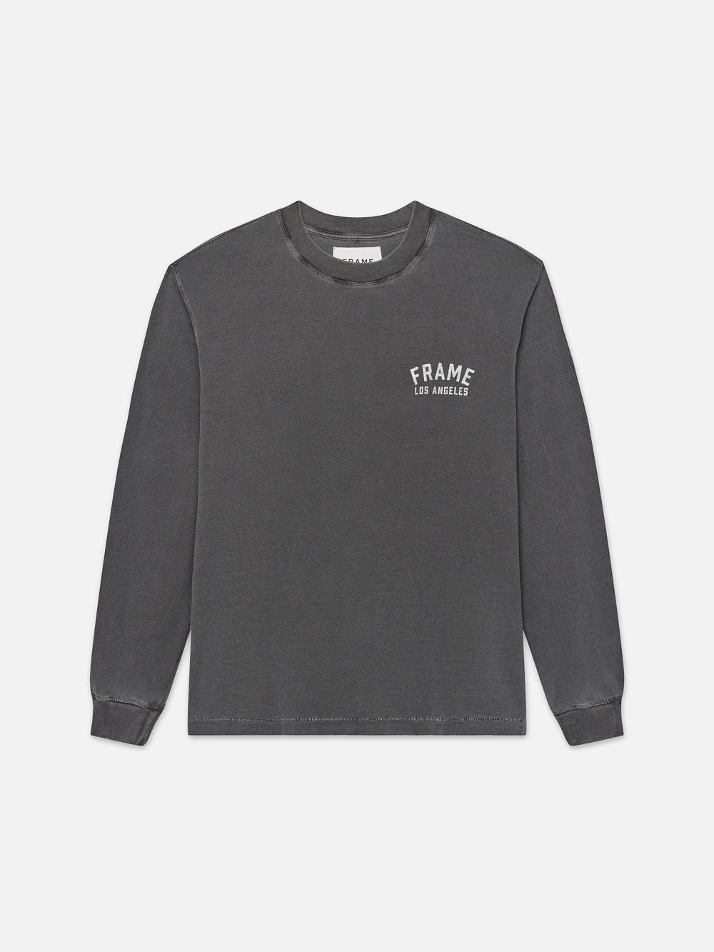 Vintage Print Long Sleeve Tee in Washed Charcoal - 1