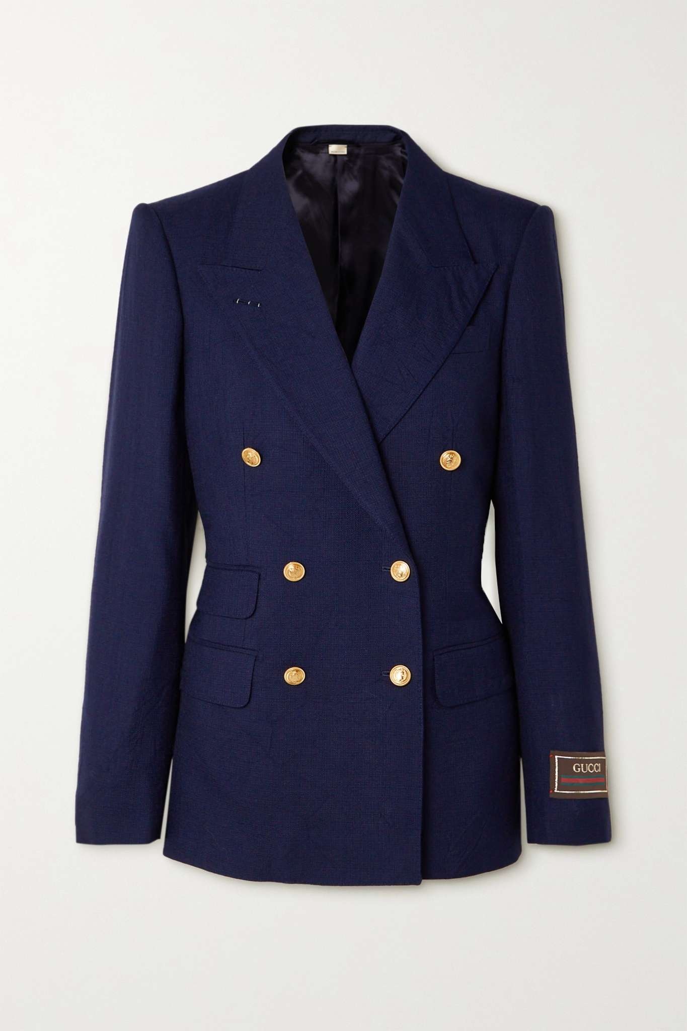 Valentino Garavani contrast-trim double-breasted blazer - Blue