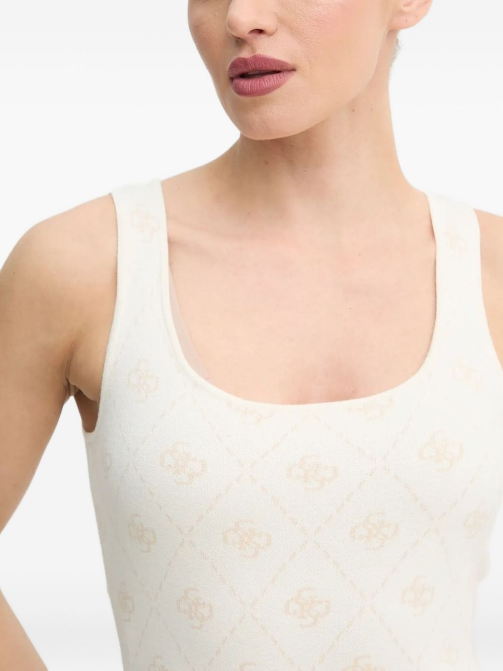 logo-pattern sleeveless mini dress - 3