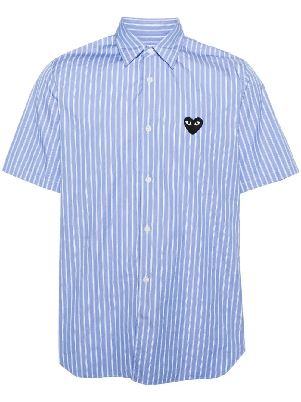 Heart-patch striped shirt - 1