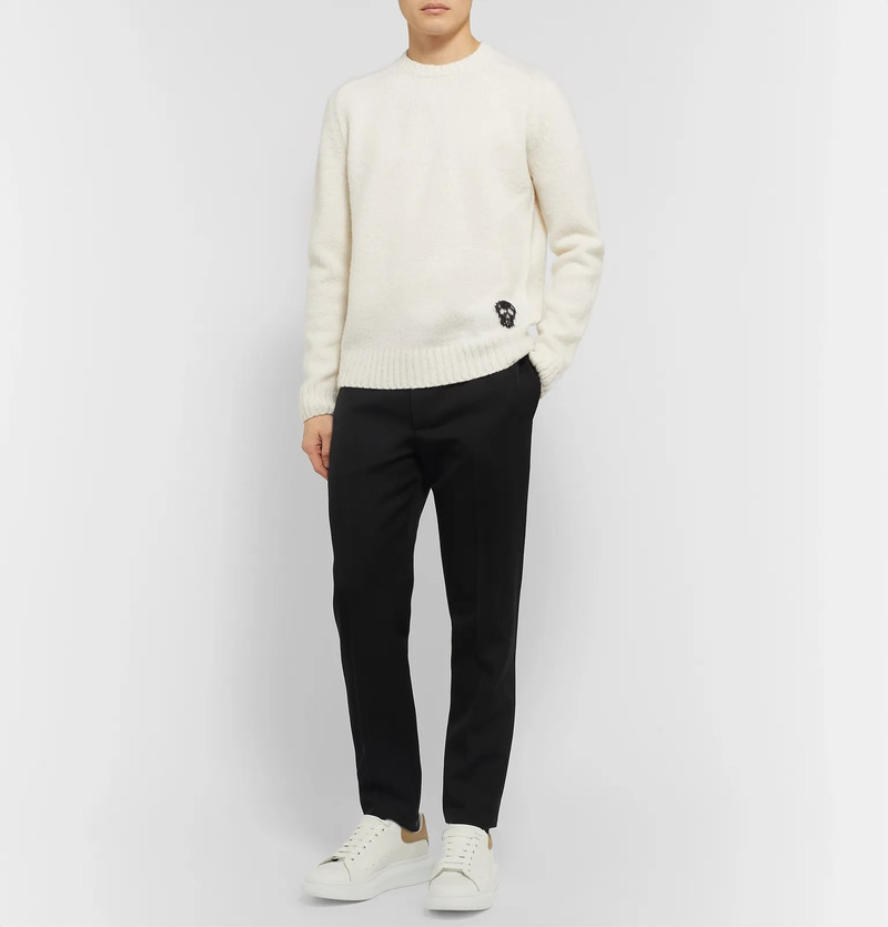Alexander McQueen Black Slim-Fit Wool Tuxedo Trousers outlook