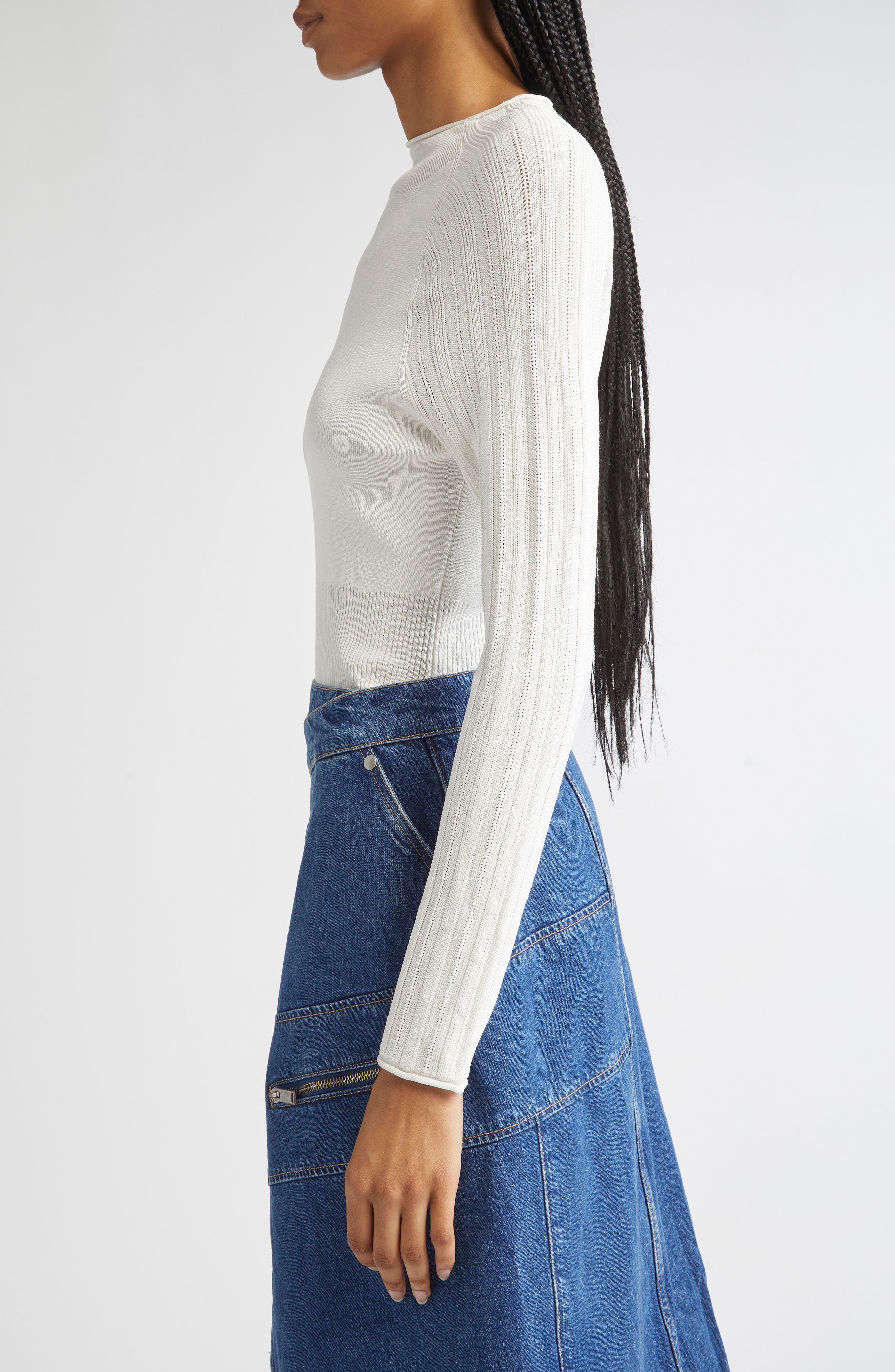 3.1 Phillip Lim Funnel Neck Knit Top in Ivory at Nordstrom - 4
