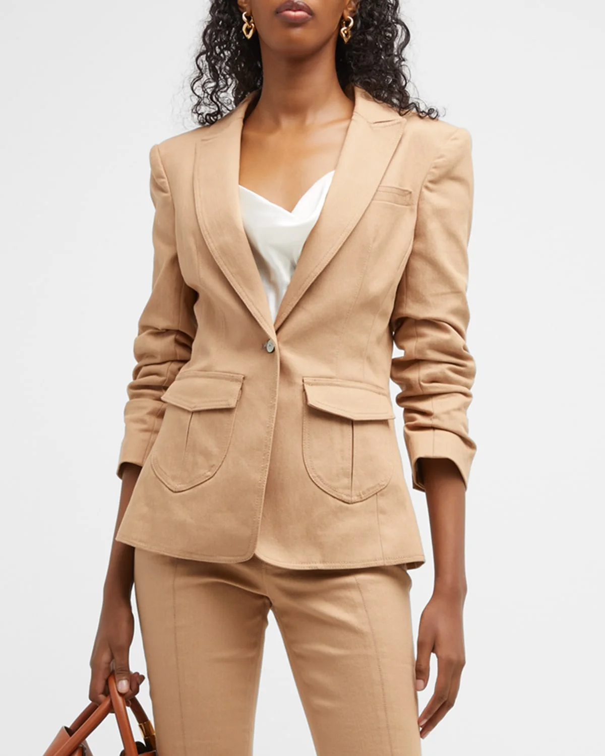 Louisa Ruched-Sleeve Jacket - 1