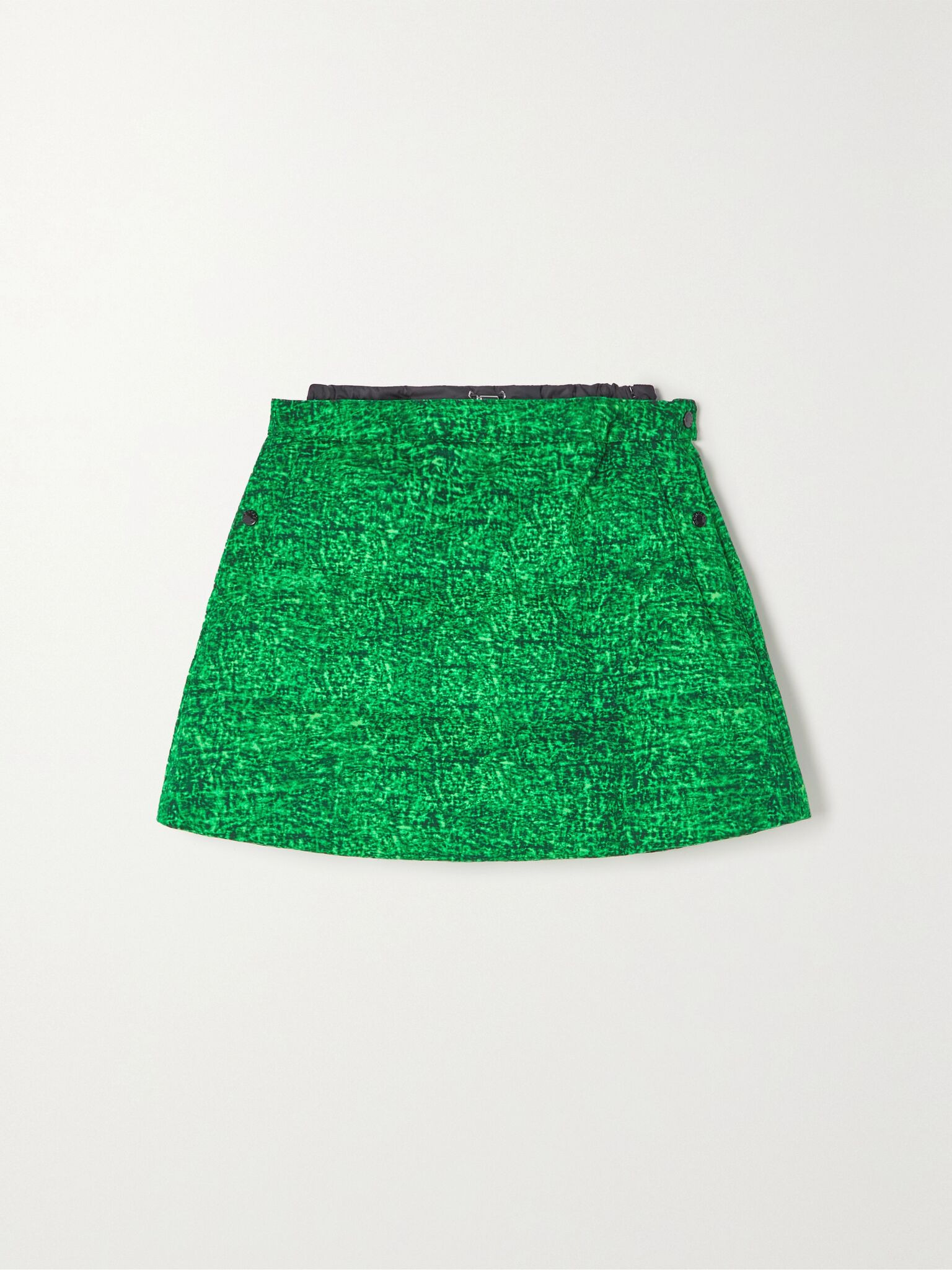 + JW Anderson quilted printed cotton-twill down mini skirt Green - 1