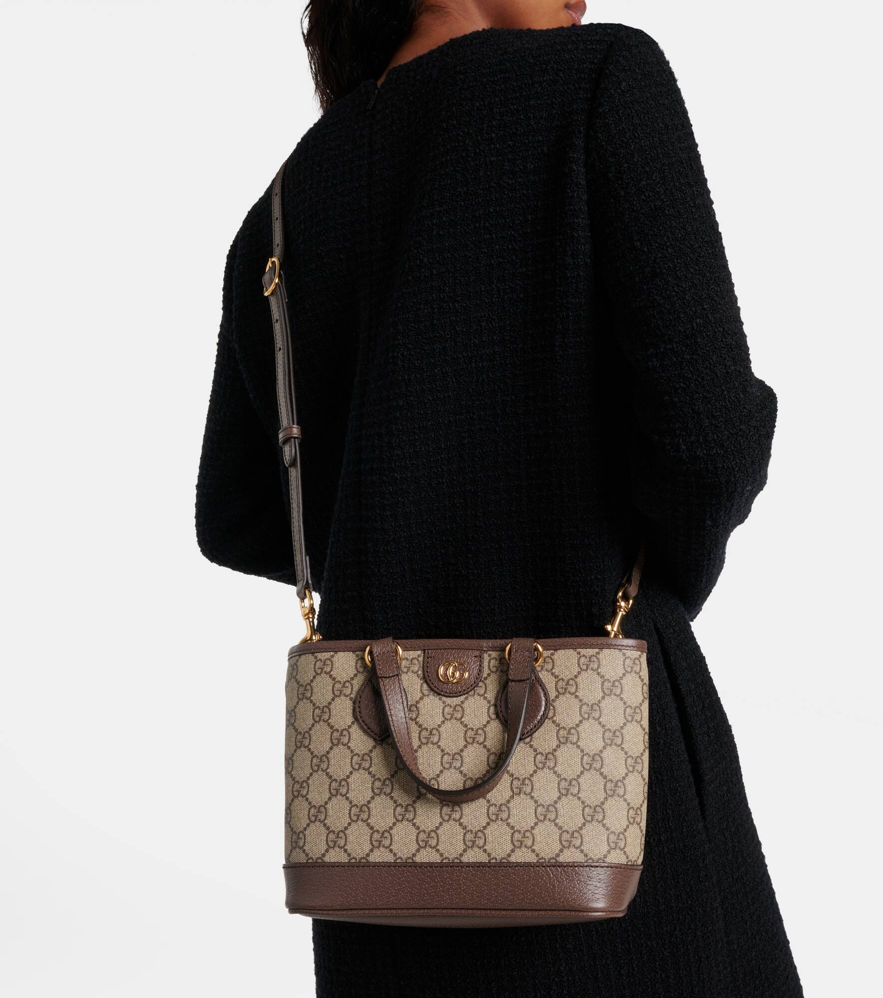 Ophidia Mini leather-trimmed tote bag - 7