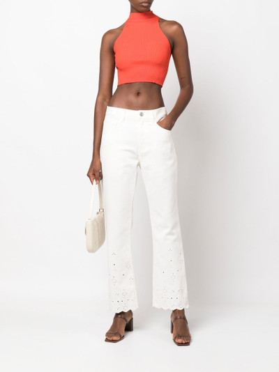 STAUD Noemie eyelet-embroidered straight jeans outlook