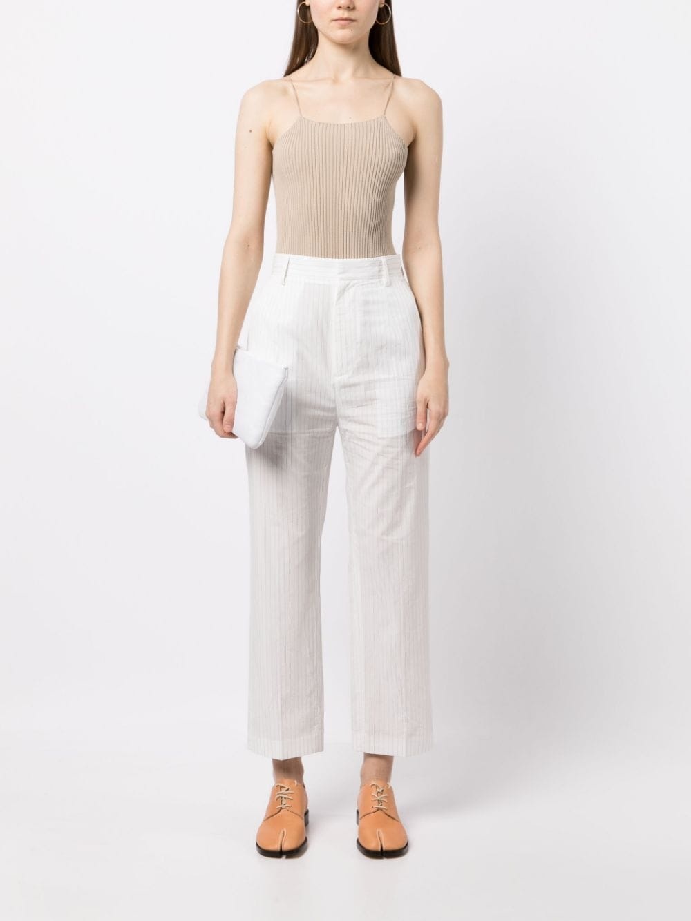pinstripe cropped trousers - 2