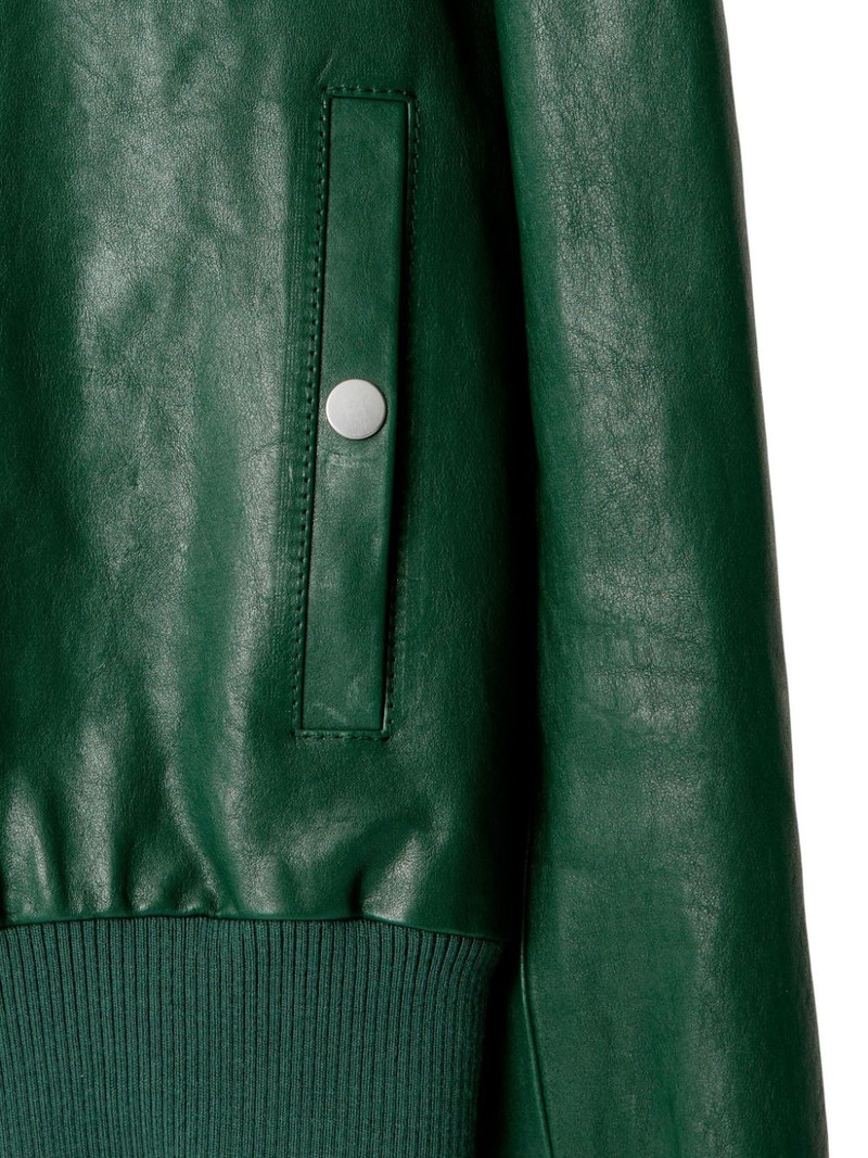 zipped leather bomber jacket 5