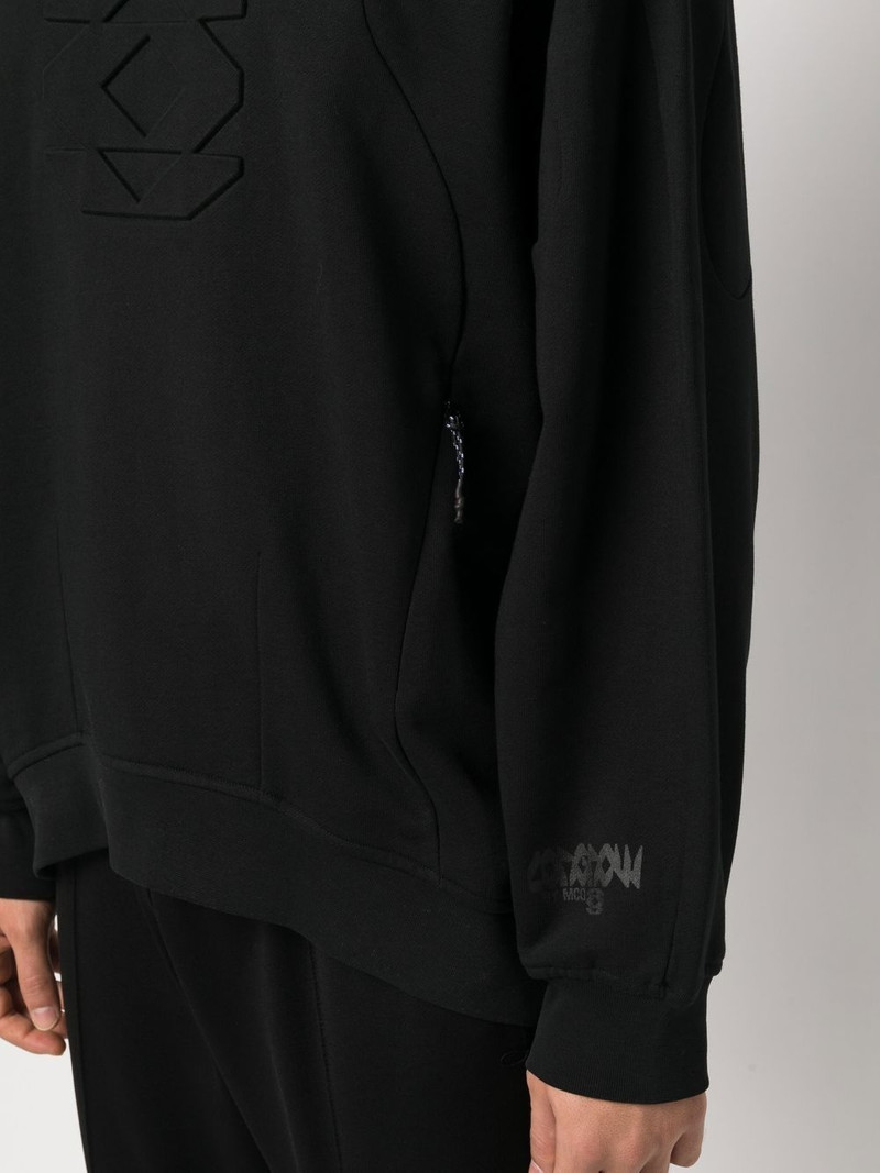 embossed-detail loose-fit hoodie 5