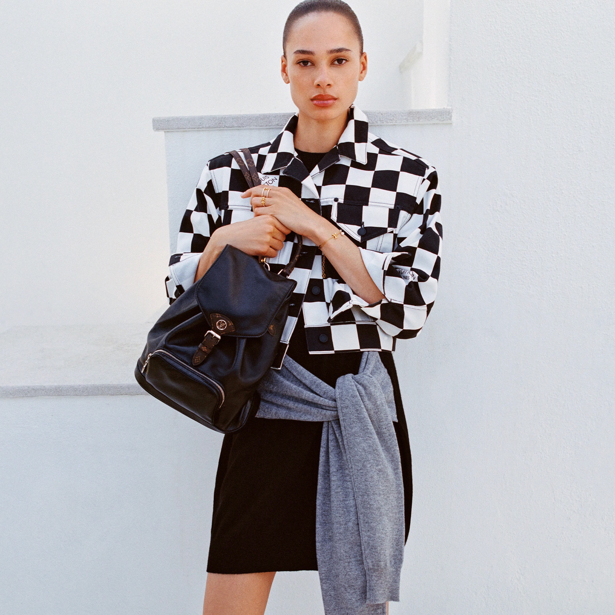 Louis Vuitton LV Vibe Lambskin Montsouris PM Backpack Louis Vuitton Lambskin Monogram Montsouris Vibe PM Black  main image 3