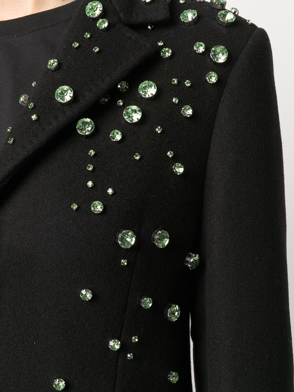 crystal-embellished single-breasted coat - 5