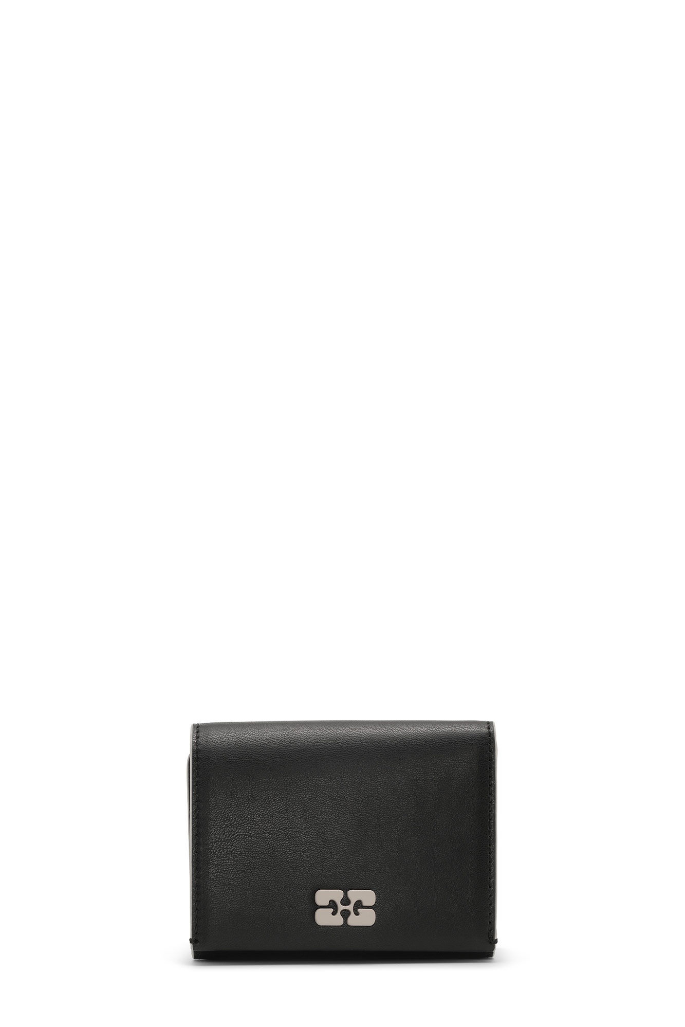 BLACK GANNI BOU TRIFOLD WALLET - 1