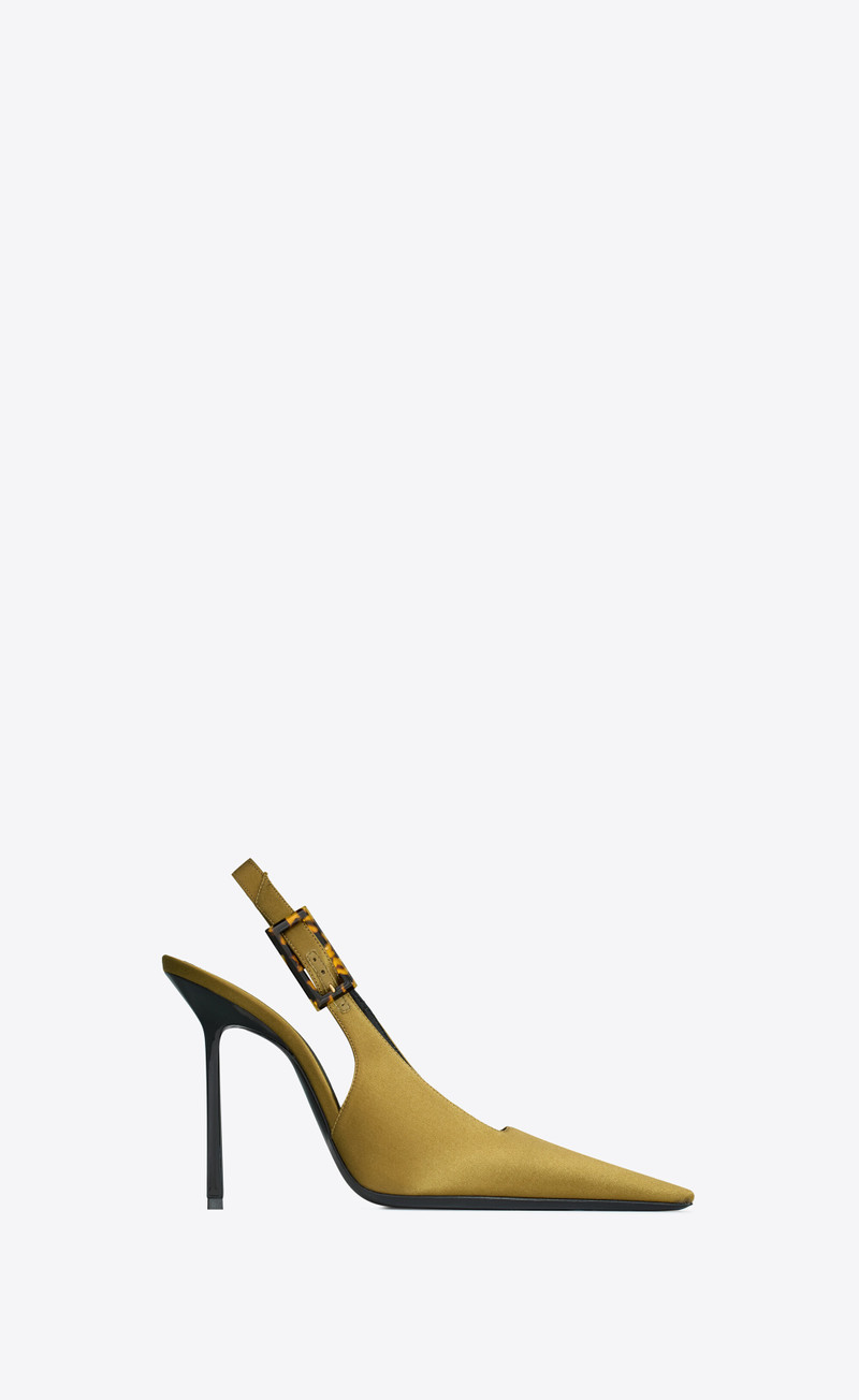 Climax 새틴 slingback Point-toe 펌프 - 1