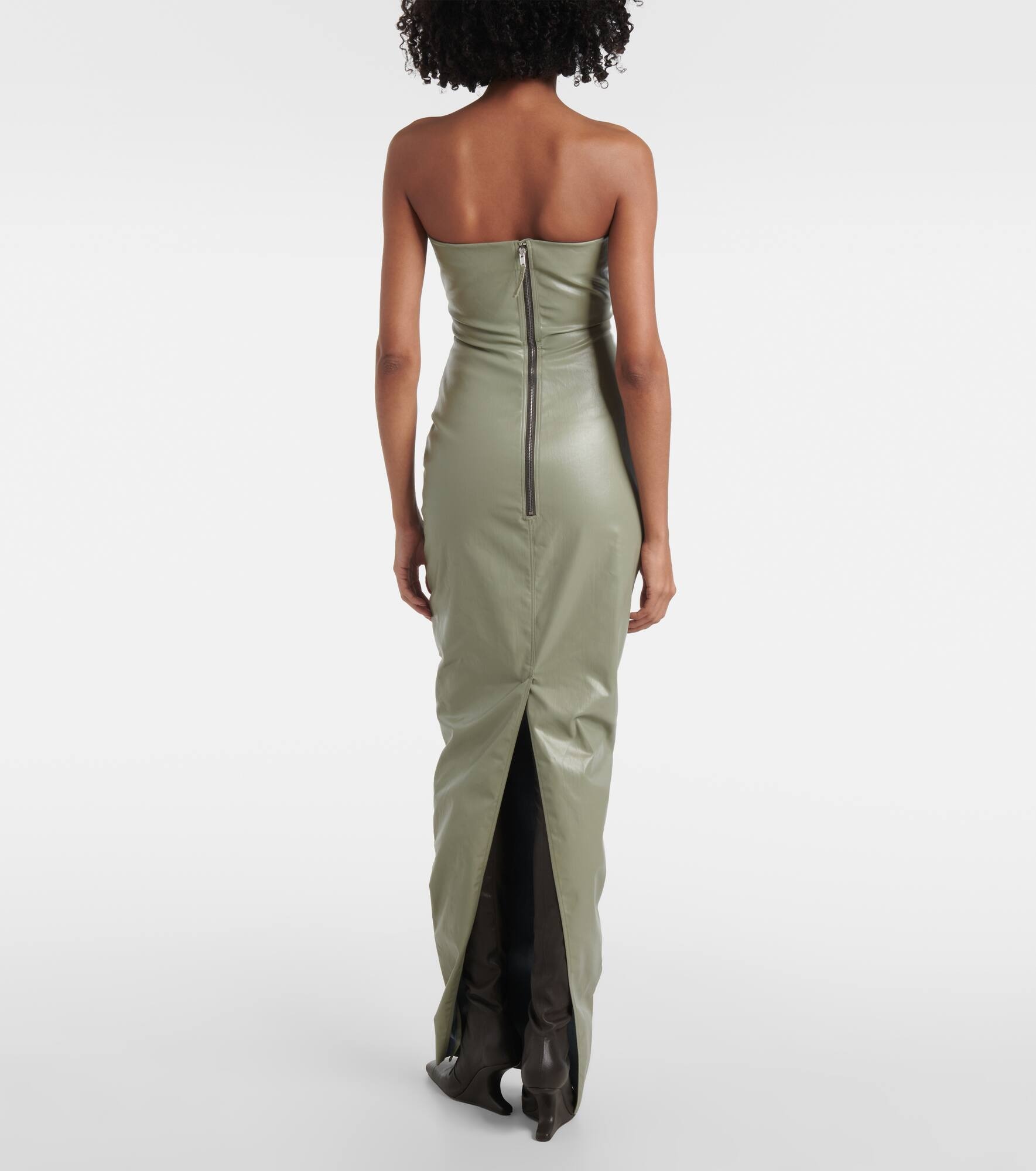Prong cut-out coated denim gown - 3