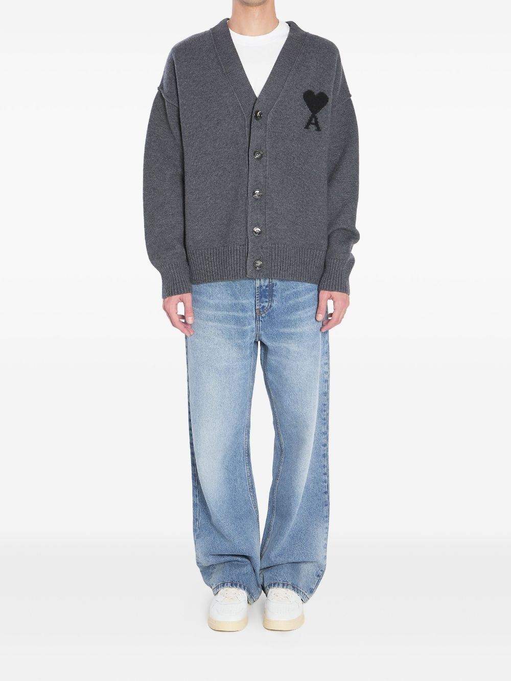 heart-logo button cardigan - 2