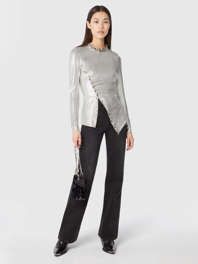 Paco Rabanne SILVER DRAPÉ PRESSION TOP IN LUREX outlook