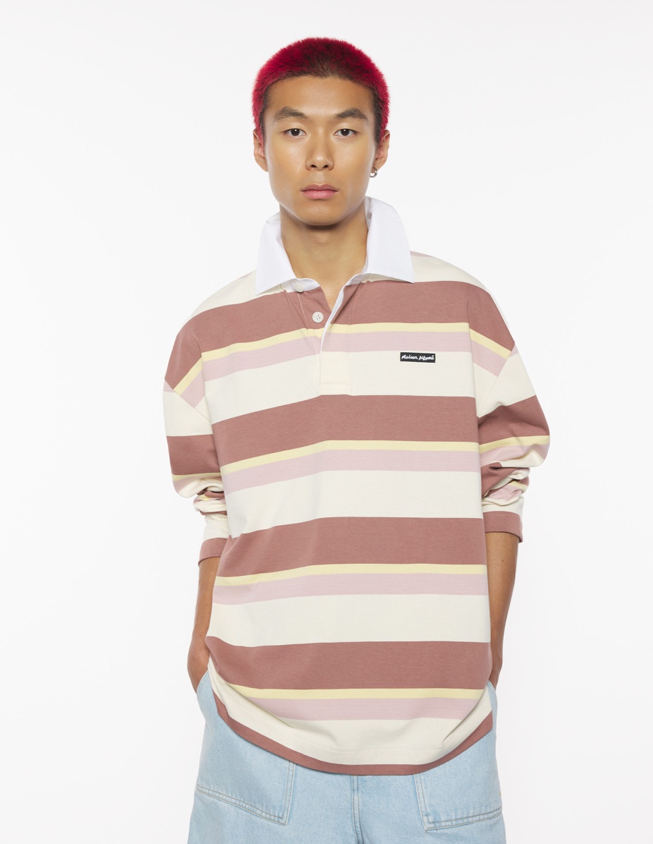 STRIPED LS OVERSIZE POLO - 3
