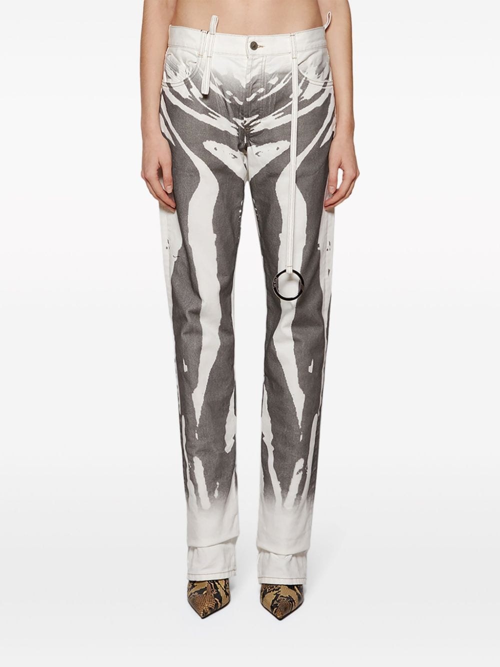 abstract-print jeans - 3