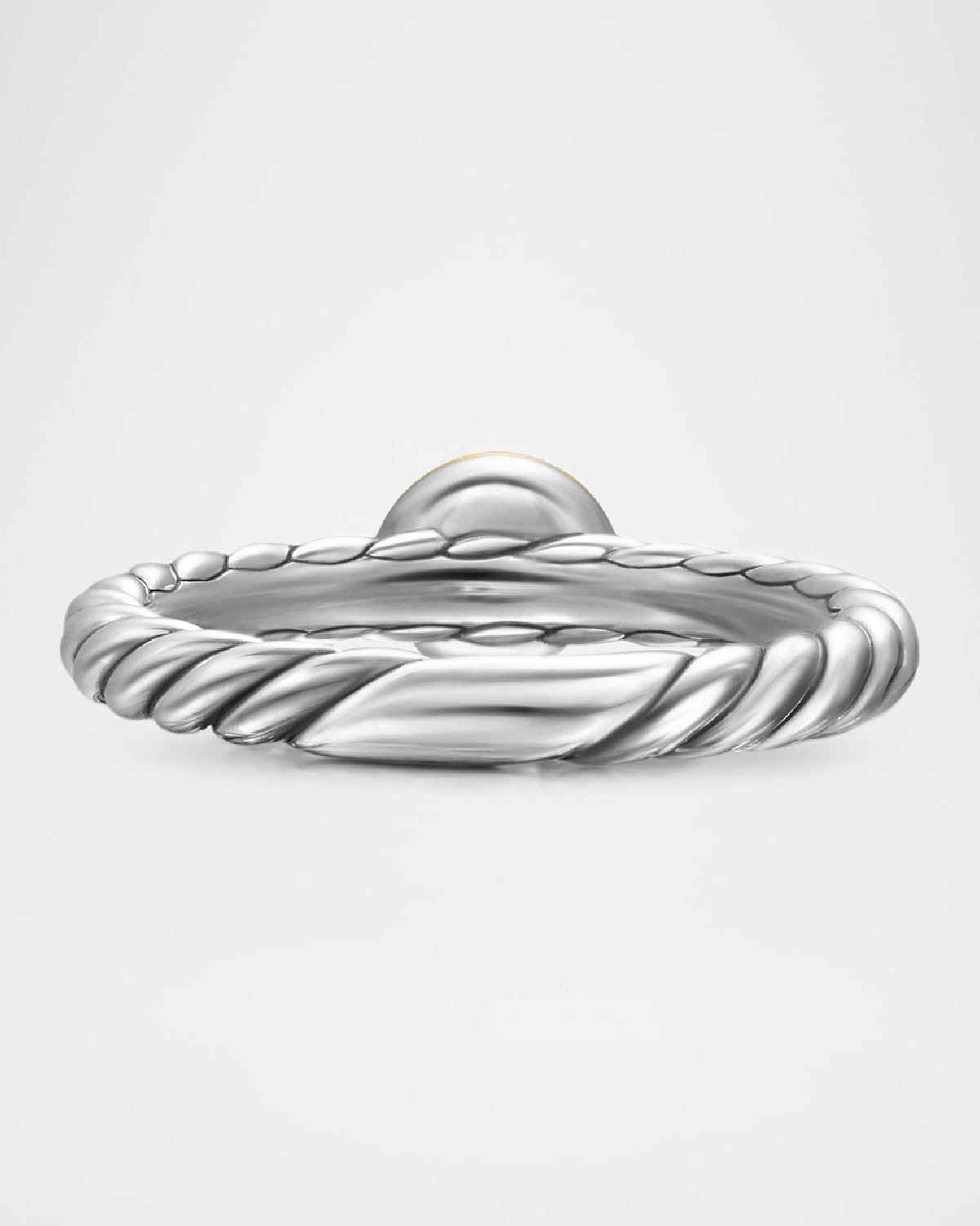 Cable Flex Ring with Gemstone in Silver and 14K Gold, 2.8mm - 7