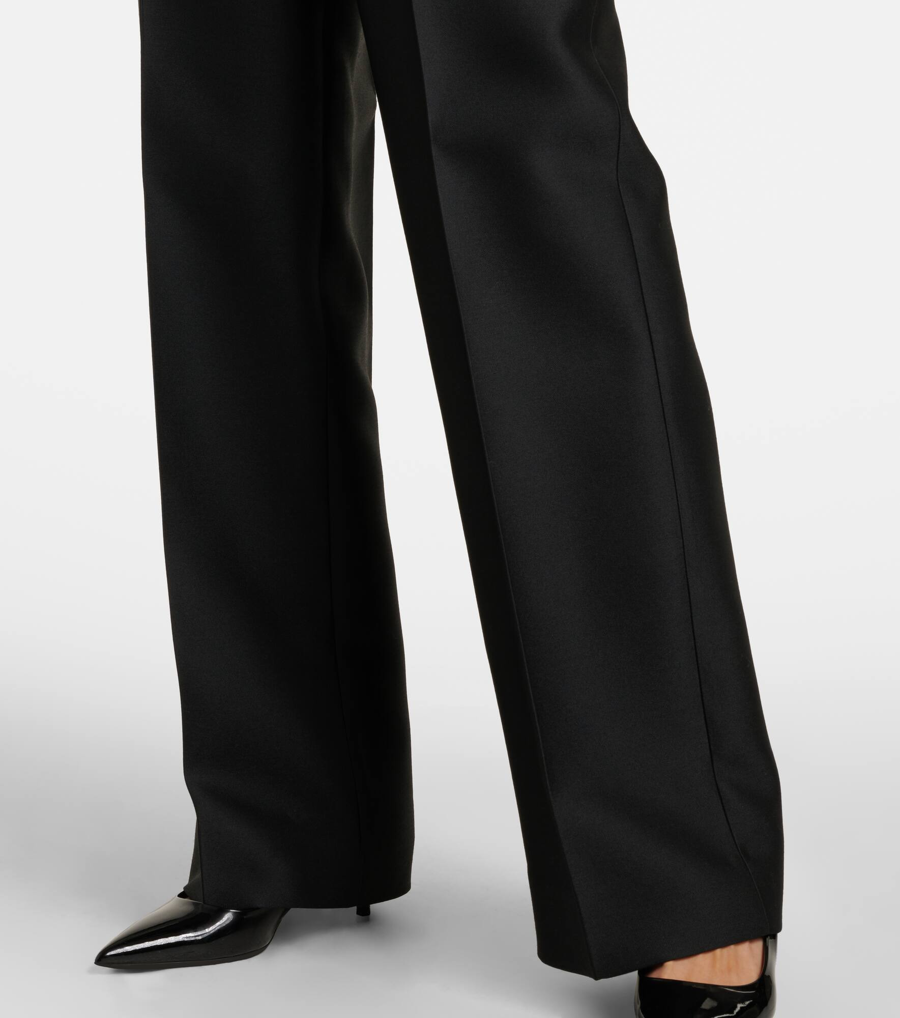 Wool and silk gabardine straight pants - 5