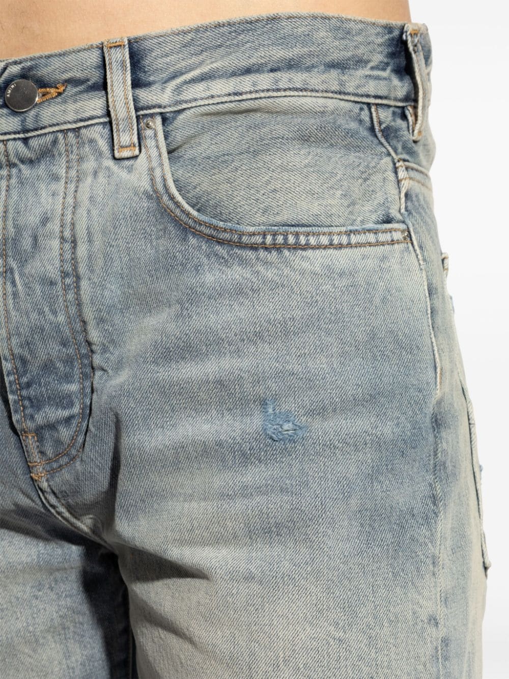 stonewashed slim-legged jeans - 5