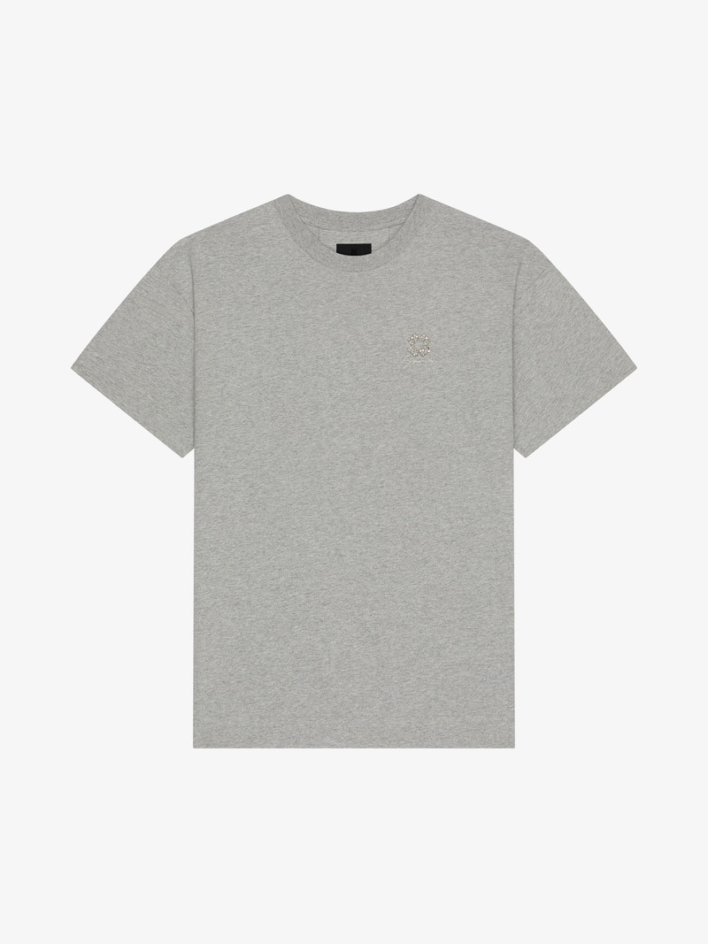 T-SHIRT IN COTTON WITH CRYSTALS AND 4G DETAIL 1