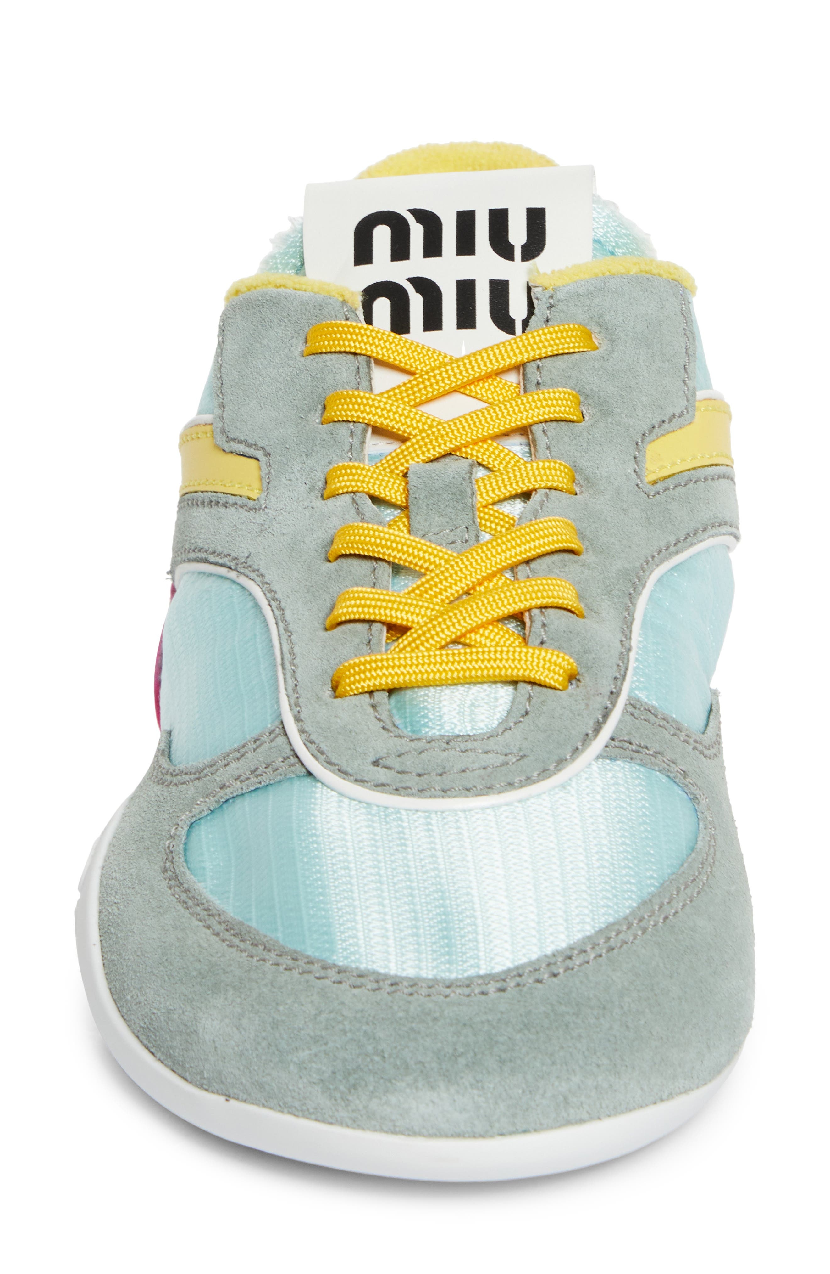 Miu Miu Gymnasium Low Top Sneaker in Anice/Fuxia at Nordstrom - 4