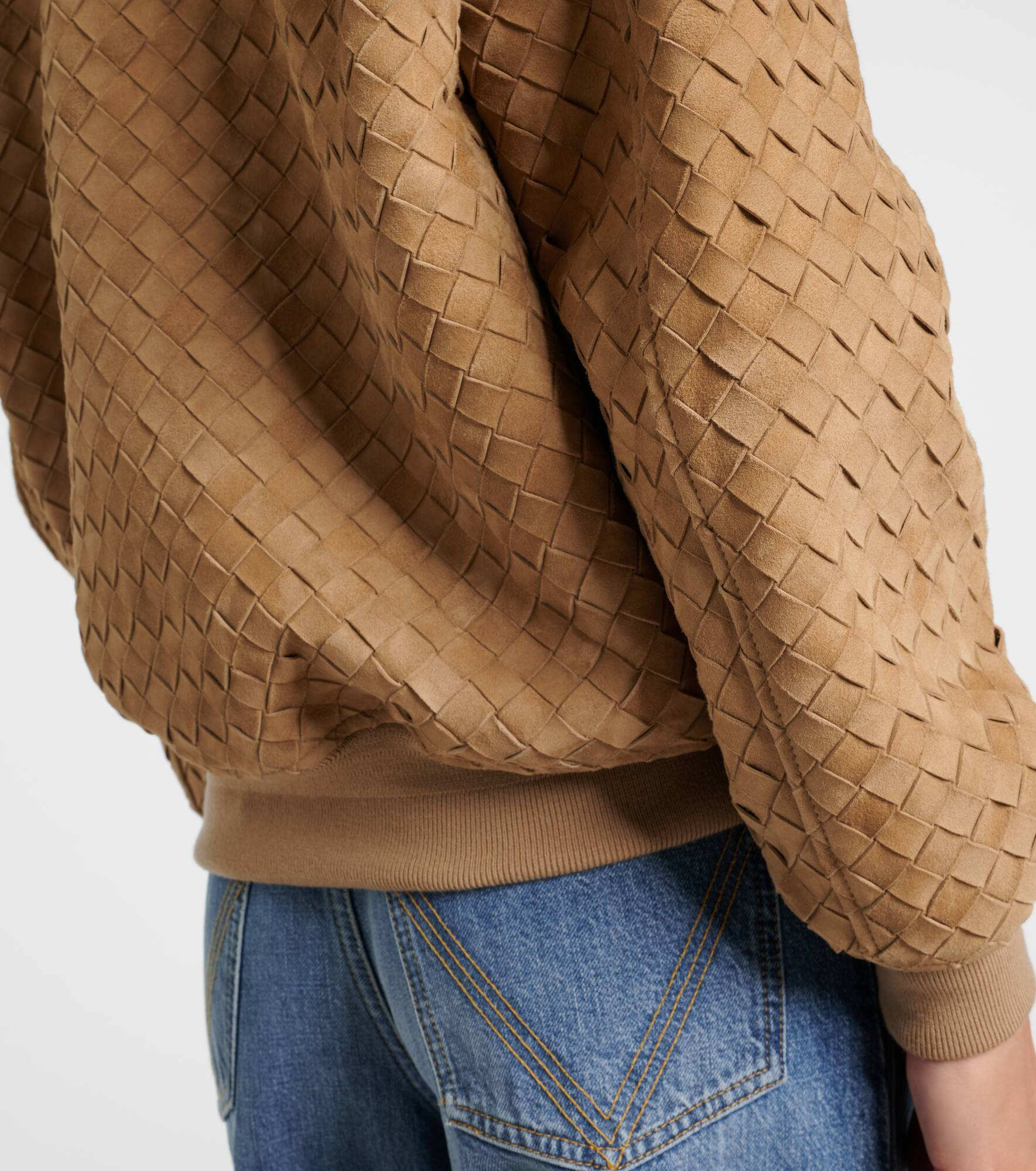 Intrecciato suede jacket - 6